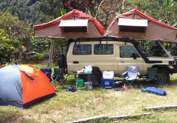 Uganda car rental with camping gear